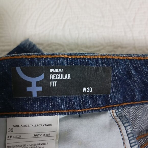 SISLE Jeans Distressed Patched Knee Hole Women's 30W Dark Wash Cuffed Skinny - Picture 3 of 14